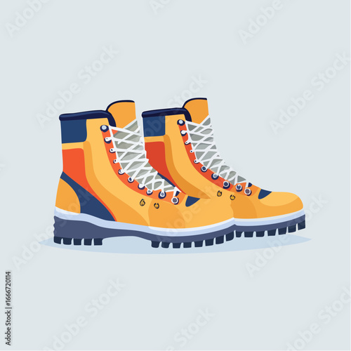 Colorful Hiking Boots Illustration