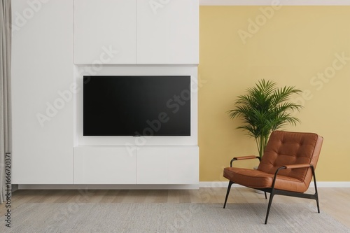 A modern living room featur...