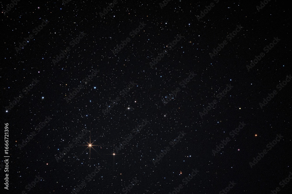 Obraz premium A night sky adorned with countless stars of different colors and sizes against a dark backdrop.