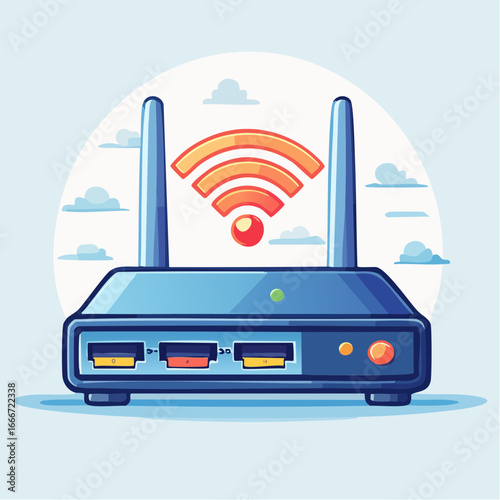 Modern Wireless Router Illustration