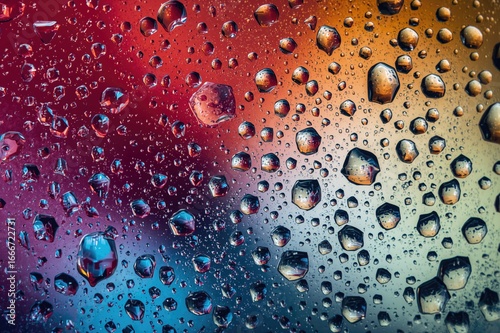 Macro view of droplets with...