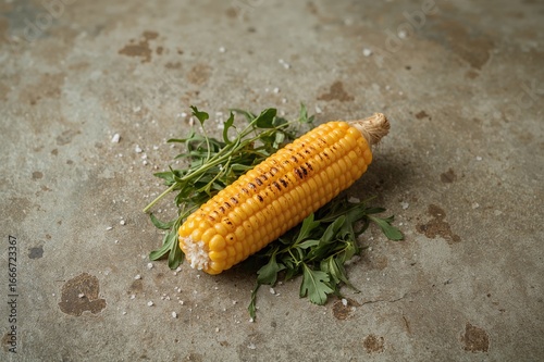 Charred corn with herbs and...