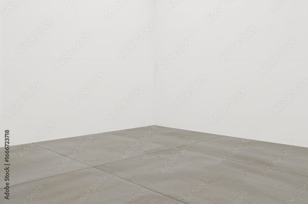 Fototapeta premium Minimalist white space with empty walls and sharp corners