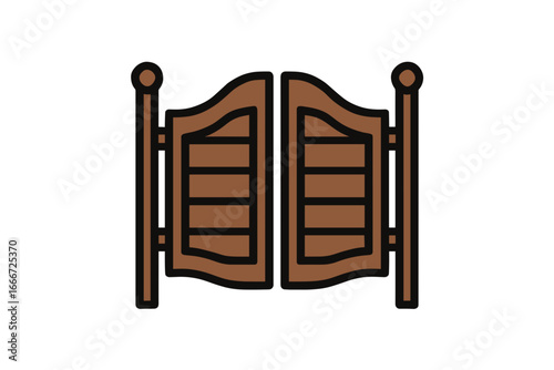 Vector Illustration of Swinging Saloon Doors