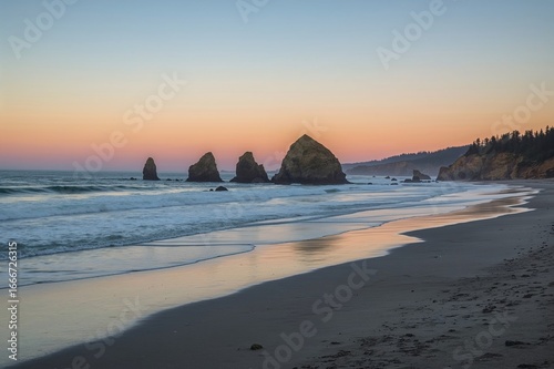 Stunning ocean shore at sum...