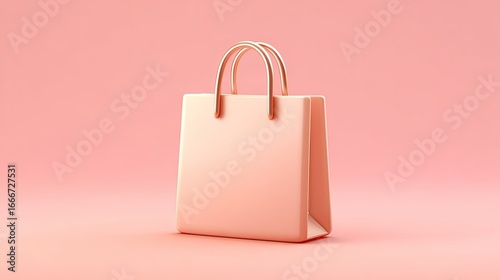 Pink shopping bag on pink background (1)