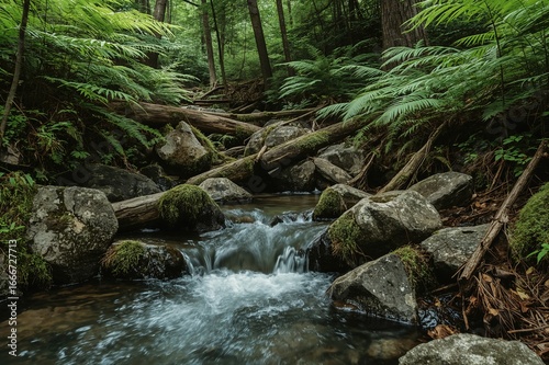 A peaceful woodland creek r...