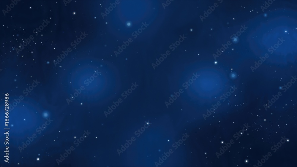 Obraz premium Deep blue vector background featuring glowing neon stars and subtle decorative blur. Clean and simple star-themed design for web and landing pages.