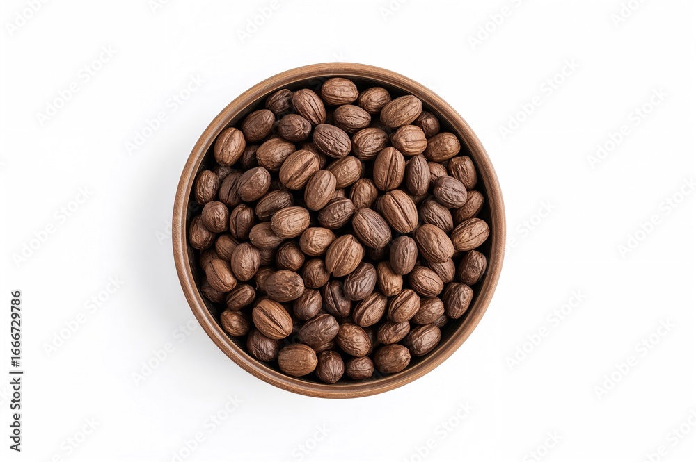 Fototapeta premium White background with cocoa beans scattered
