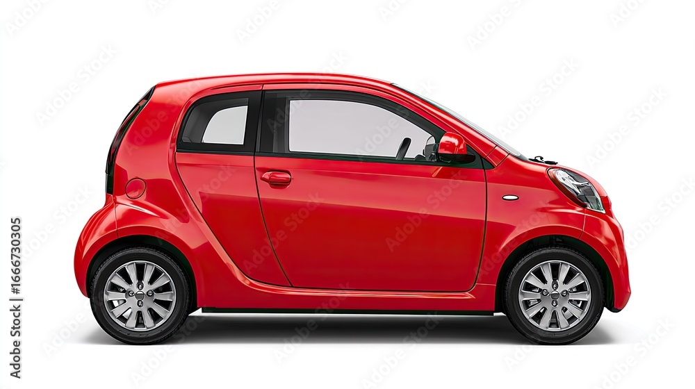 Obraz premium Red compact car side view (1)