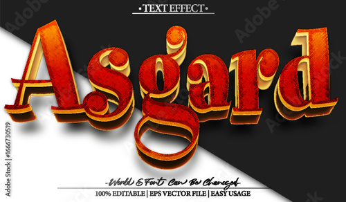 Norse Mythology Divine Asgard Realm Text Effect Editable Alphabet