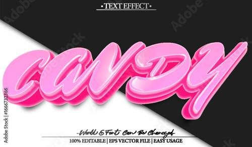 Cute Candy Sugar Gum Sweet Treat Text Effect Editable Alphabet