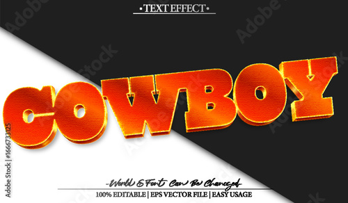 Wild Cowboy Western Ranch Adventure Text Effect Editable Alphabet