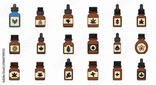 Various CBD oil bottles with dropper, representing natural wellness and alternative health remedies