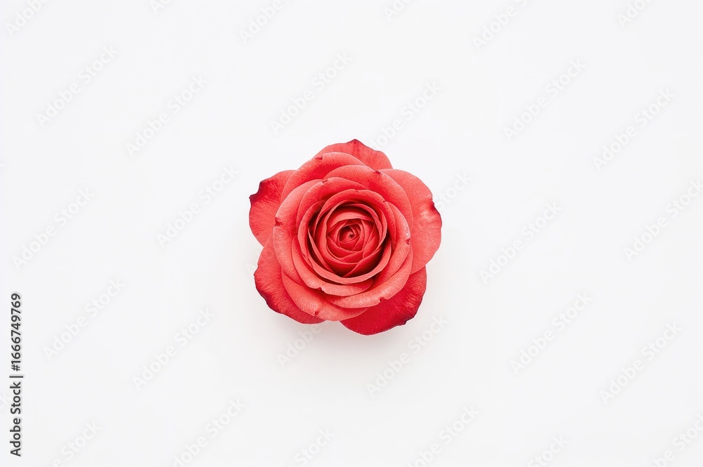 Fototapeta premium Pink coral flower against a white backdrop