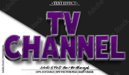Live TV Channel Broadcast Media Text Effect Editable Alphabet