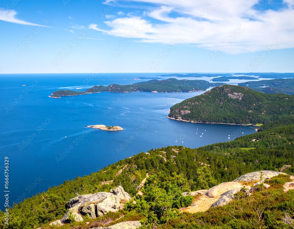 Obraz premium Panoramic vista of coastline