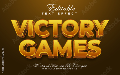 Victory Games 3D editable text effect style