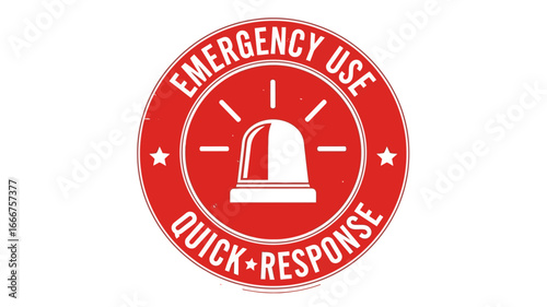 Vibrant red emergency siren icon symbolizing quick response and urgent action, perfect for safety, alert, and critical incident communications