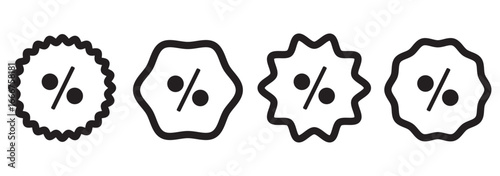 Isolated discount tag in flat icon on white background. Price, promotion, label, offer, percentage