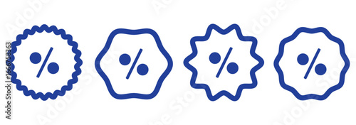 Isolated discount tag in flat icon on white background. Price, promotion, label, offer, percentage