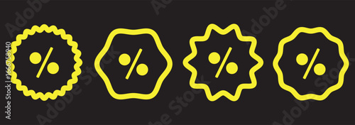 Isolated discount tag in flat icon on white background. Price, promotion, label, offer, percentage