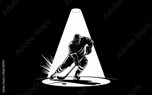 Hockey vector design, vector illustration, Hockey design, silhouette style.
