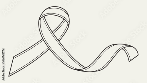 Outline of a flowing awareness ribbon symbol support