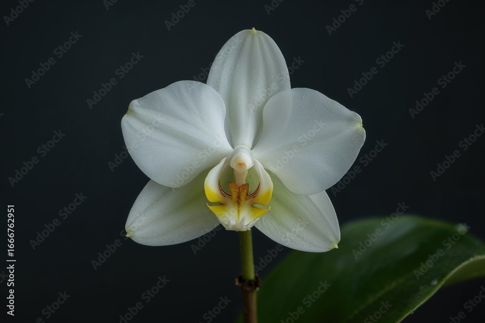 Naklejka premium Dendrobium Curtis Twinkle Minnie Flower on a Black Backdrop