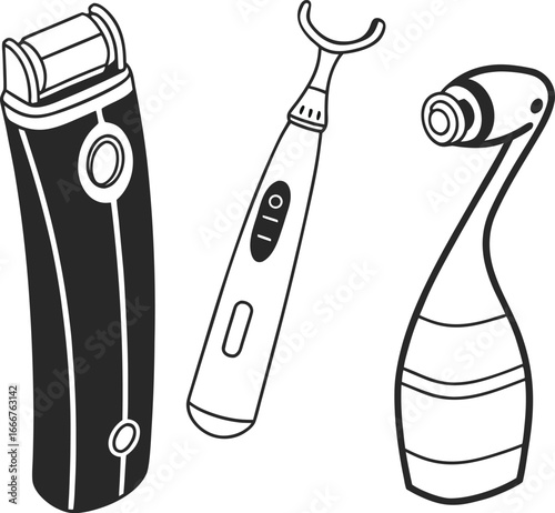 Collection of personal grooming and beauty devices