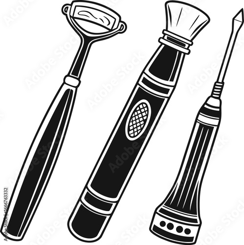 Three vintage beauty tools for skin care and makeup application