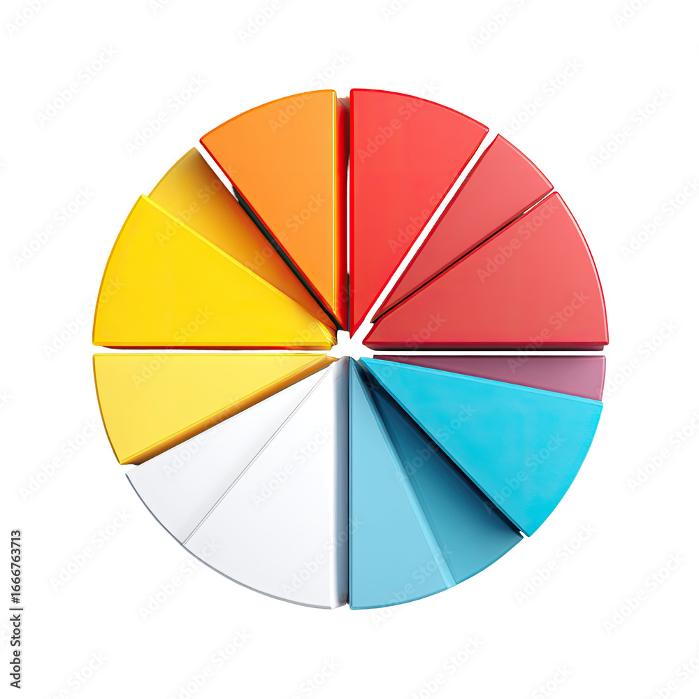 Obraz premium Vibrant color pie chart