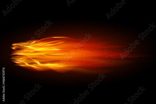 Abstract Fire Flame Motion Effect on Black Background