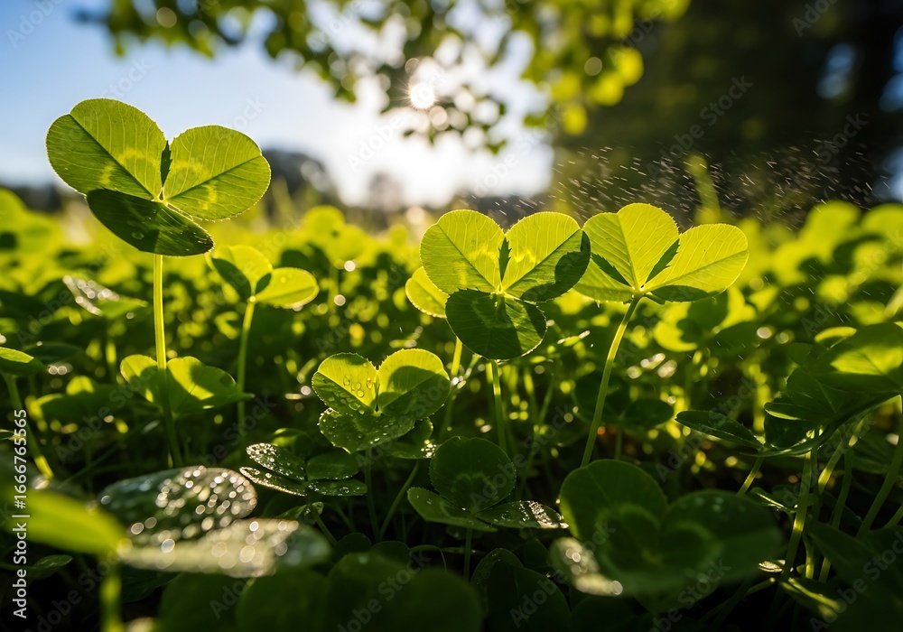 Obraz premium Clover leaves in sunlight