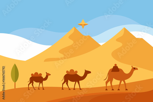 camel in the desert
