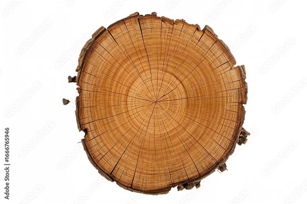 Obraz premium Log Cross-Section Revealing Growth Rings