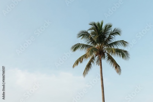Wallpaper Mural Empty sky background with a lone coconut palm tree and space for text Torontodigital.ca