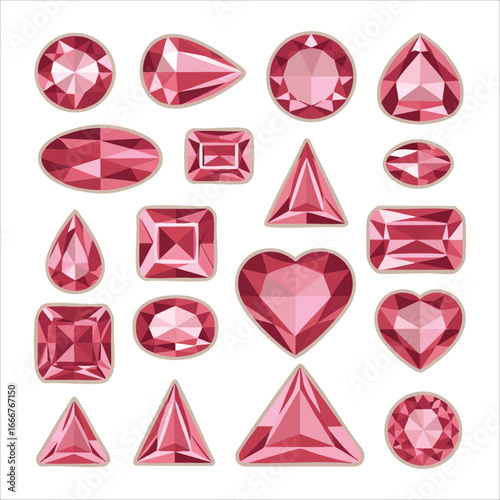 colorful precious gemstones set vector illustration