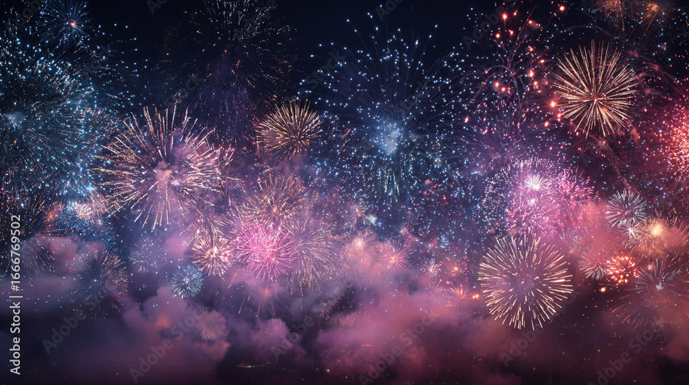 Fototapeta premium Celebrating New Year inspires hope for the future.