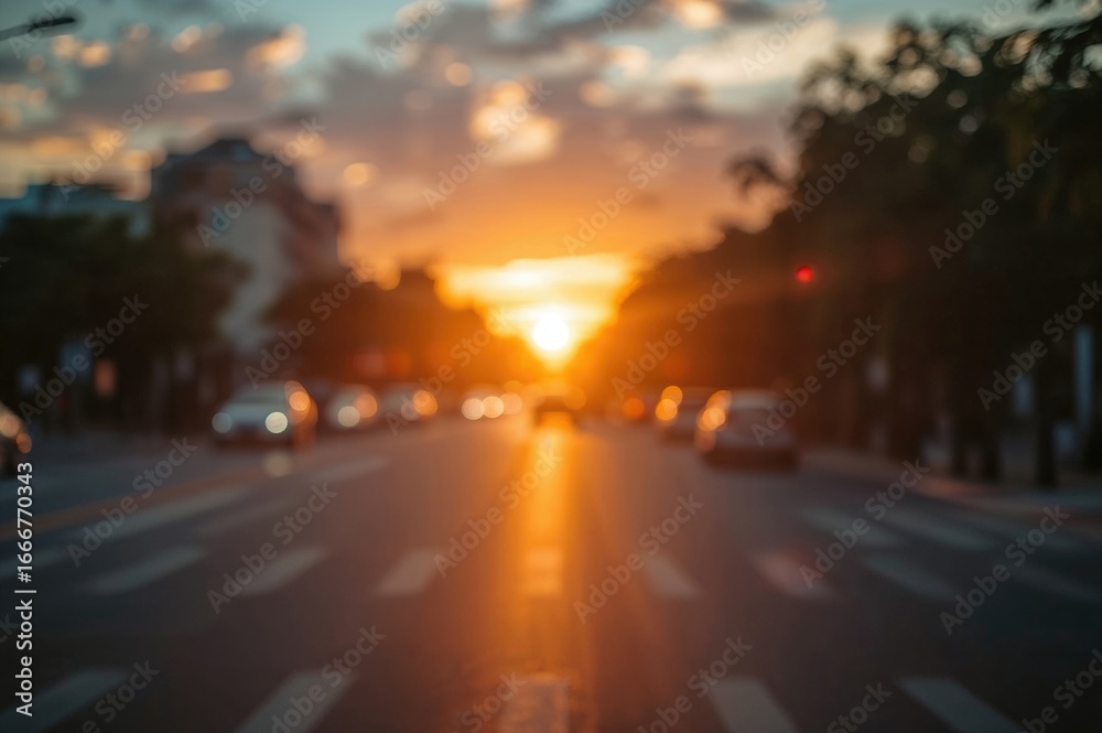 Obraz premium Gorgeous twilight with bokeh effect. Soft focus backdrop image.