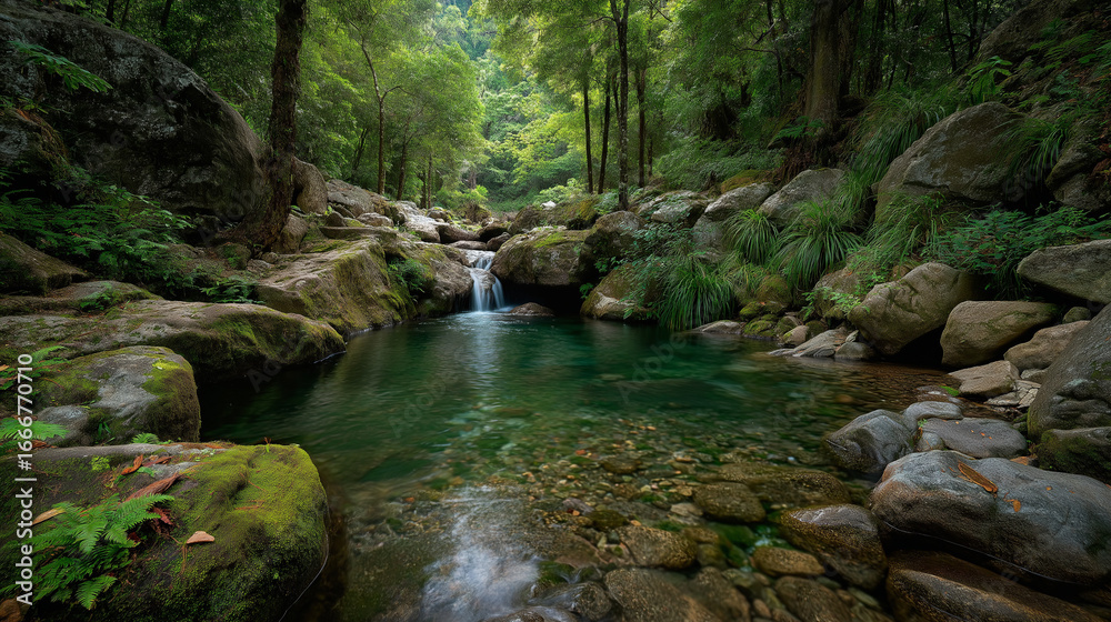 Obraz premium small waterfall in the forest