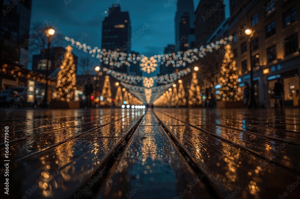 Fototapeta premium Stunning nighttime bokeh effect