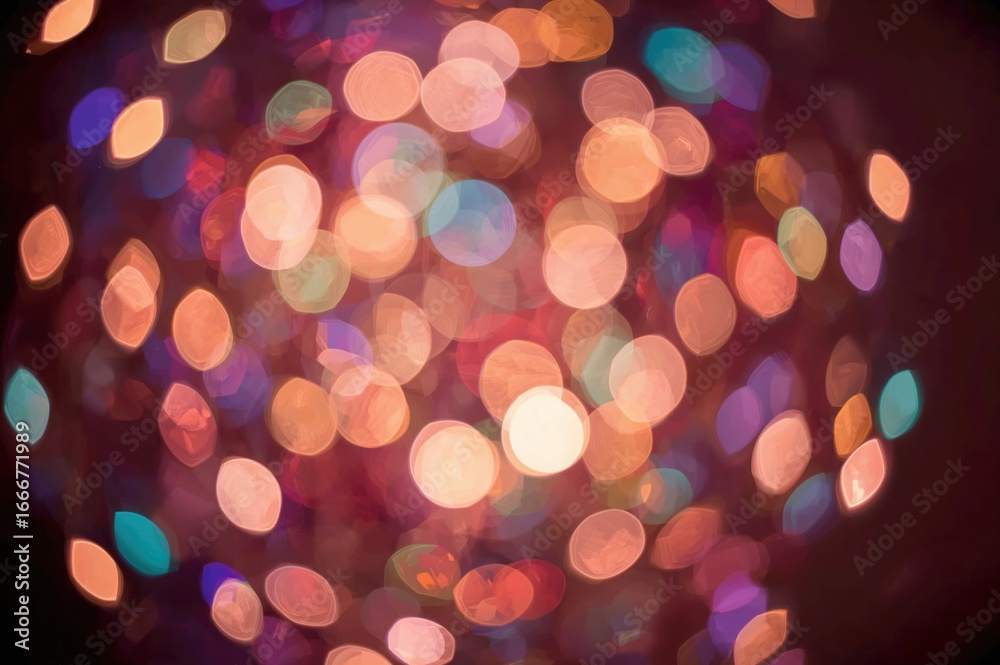 Obraz premium Festive glowing orbs blurring against a colorful backdrop