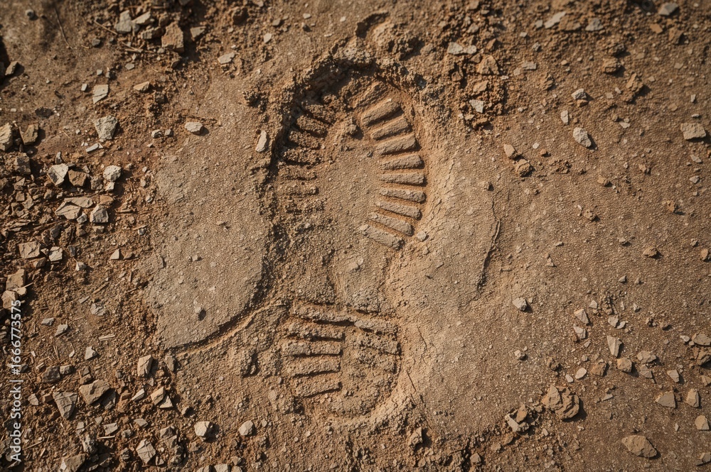 Fototapeta premium Footmark on soft earth