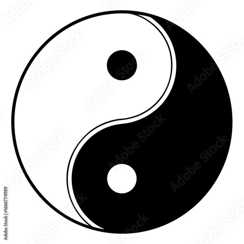Classic yin yang symbol in black and white