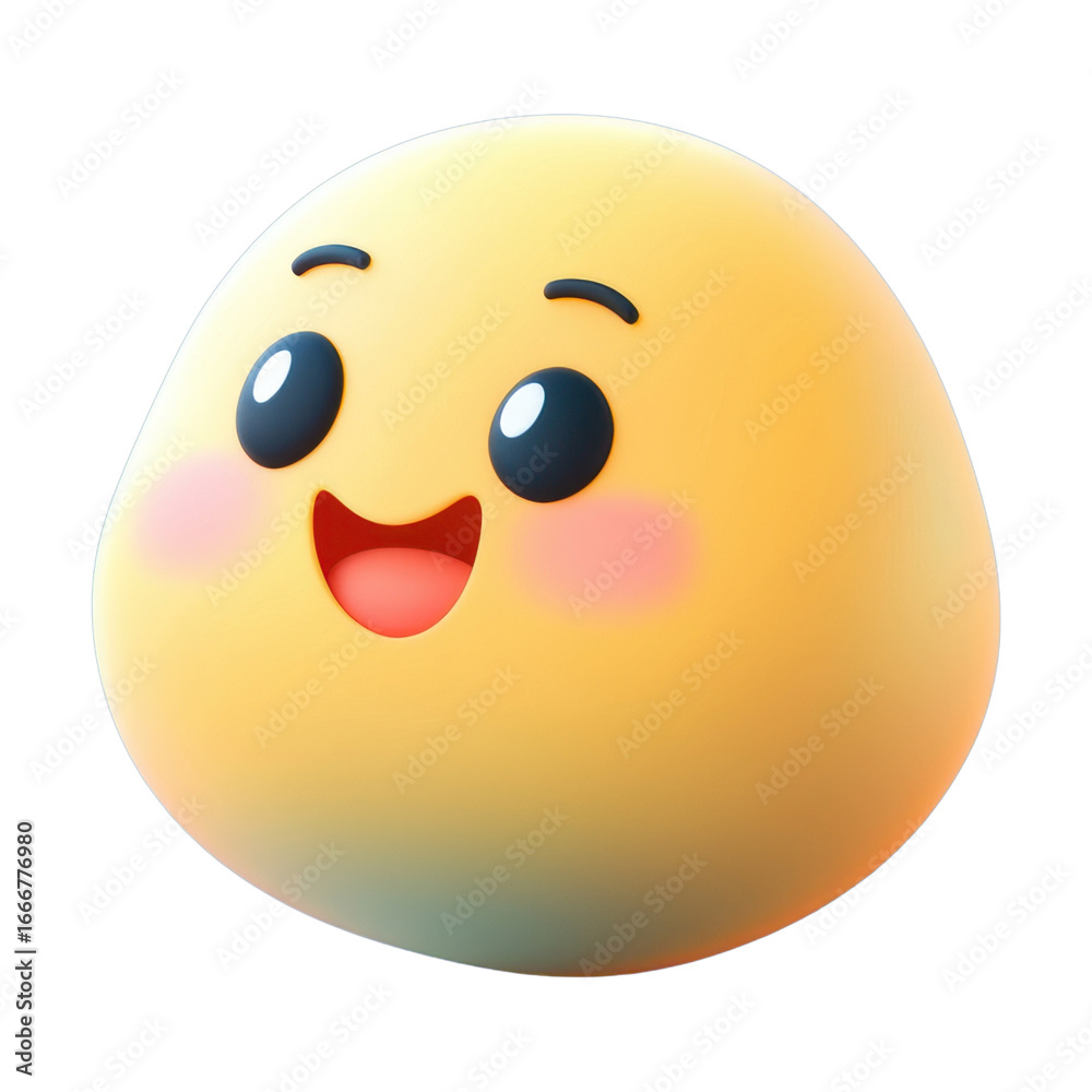 Fototapeta premium Cute cartoon character with a joyful expression