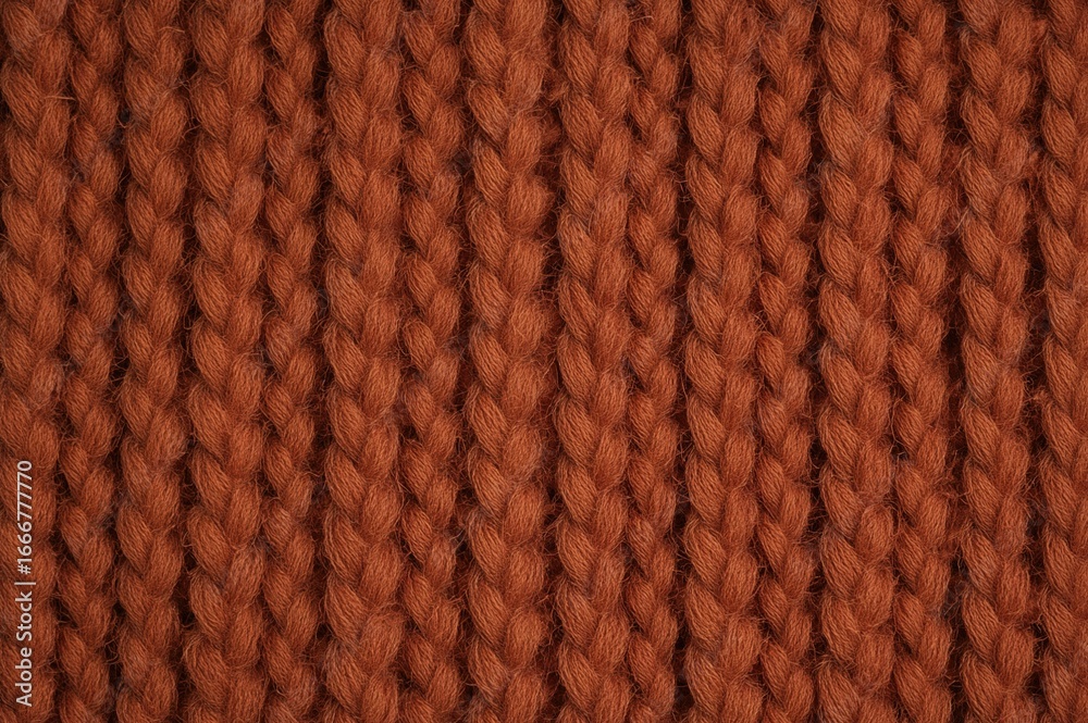 Fototapeta premium Detailed close-up of continuous wool knit pattern on a cozy autumn-winter sweater, showcasing the textured fibers of fashionable hipster attire