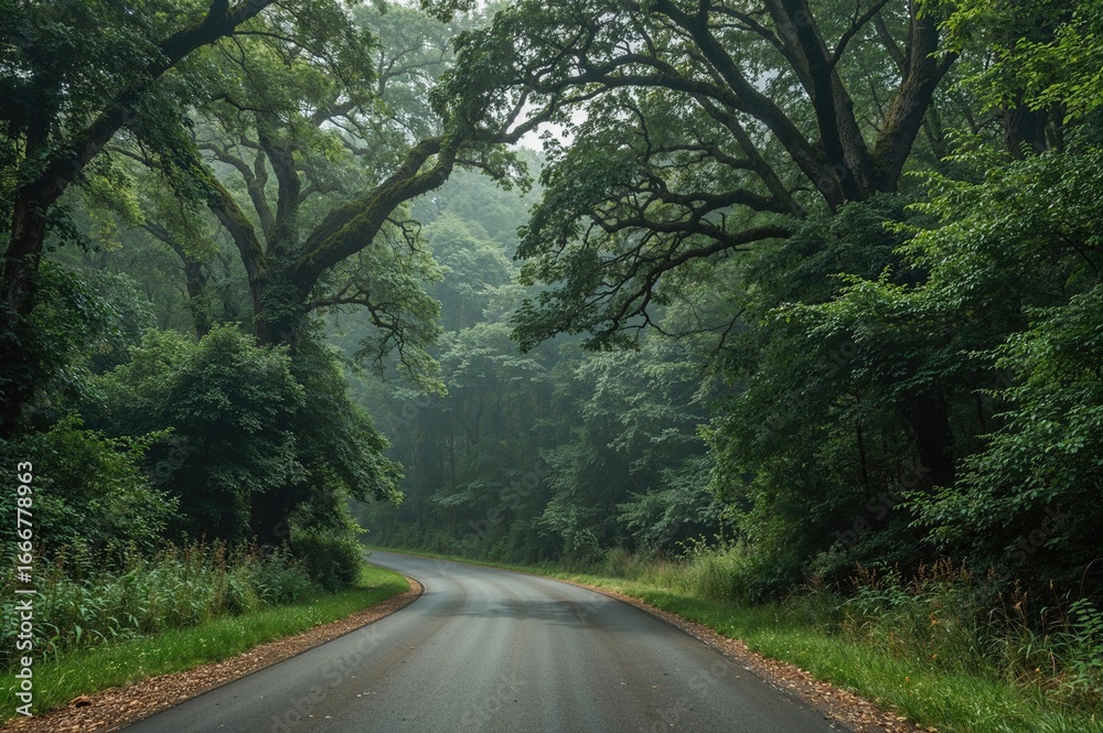 Obraz premium Enchanting Hidden Path Through Lush Woods