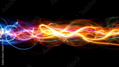 Colorful Light Trails in Motion Creating Abstract Art Design