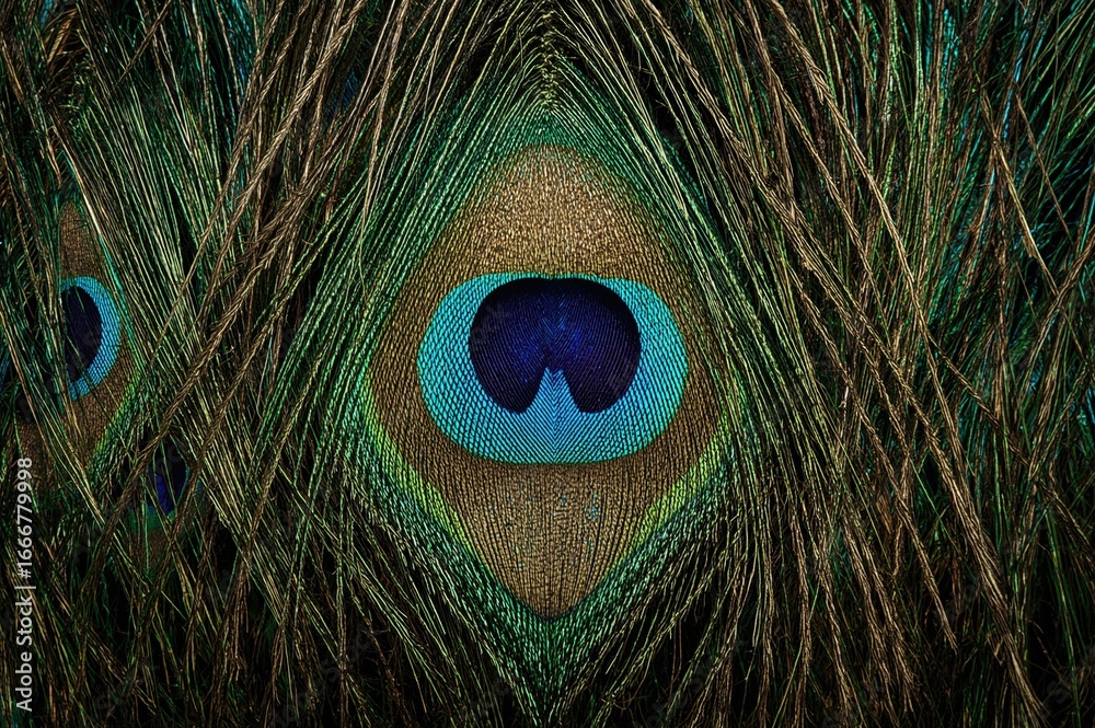 Fototapeta premium Stunning peacock plume backdrop